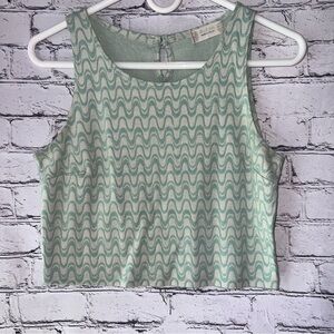Altar’d‎ State Sleeveless Crop Top Light Green and Tan Size Large